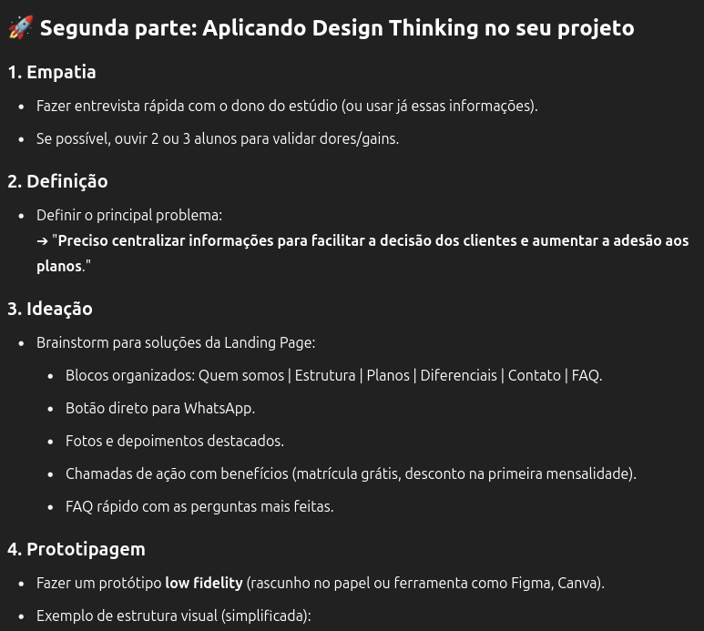 Checklist de informações mapeadas