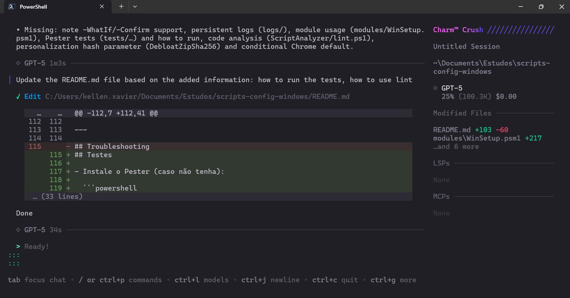 README atualizado com sucesso